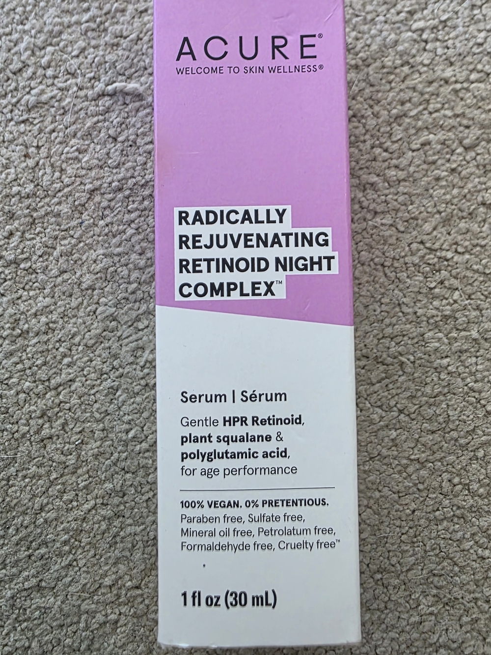 New! Acure Radically Rejuvenating Retinoid Night Complex Serum